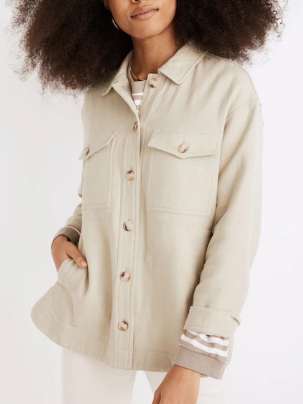 Madewell Waffleback Branner Shirt-Jacket in Seagrass Size M